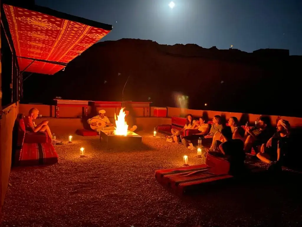 Bonfire evening under the stars