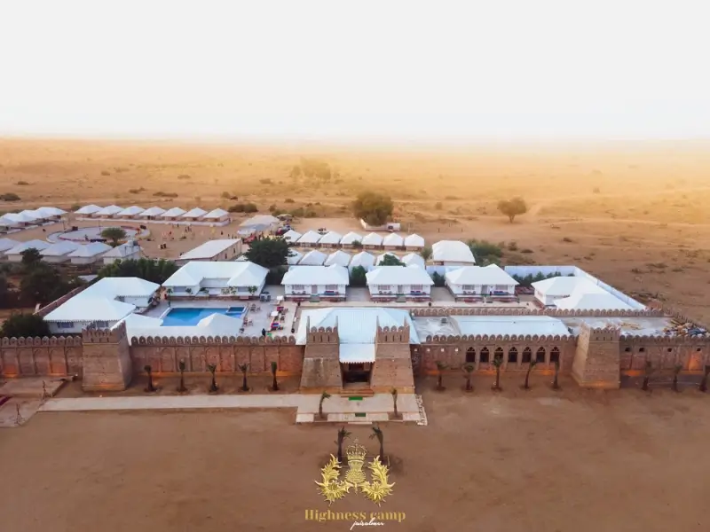 Aerial view of the camp